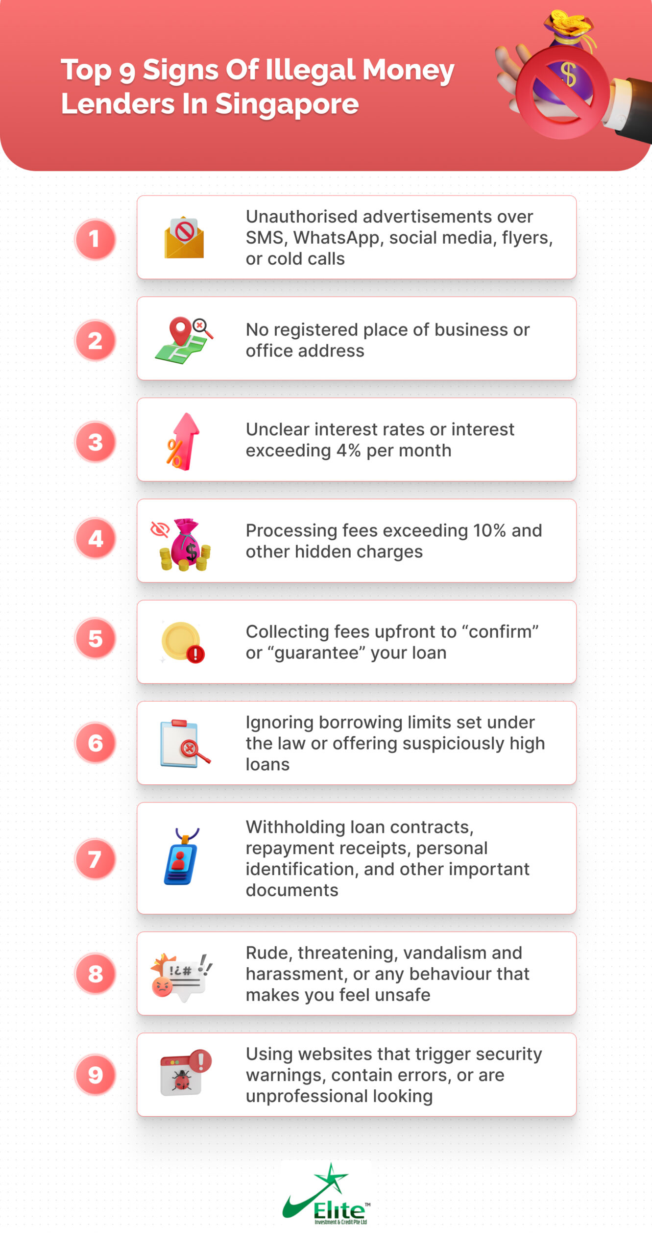 Top 9 signs of illegal money lenders in Singapore